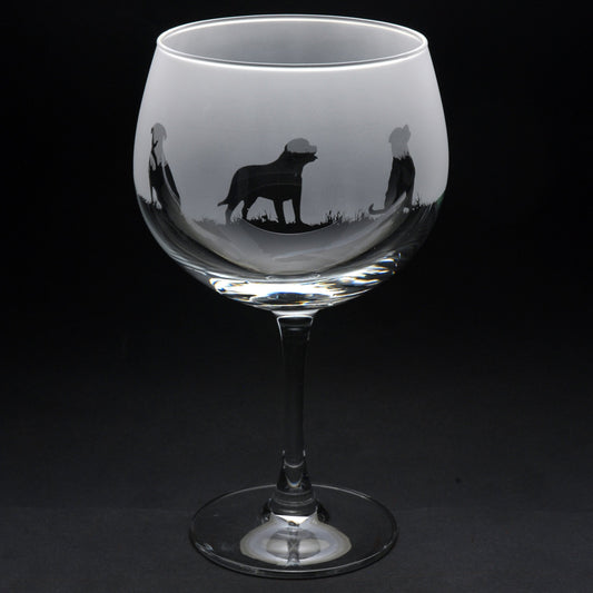 Rottweiler Dog Gin Cocktail Glass - Hand Etched/Engraved Gift