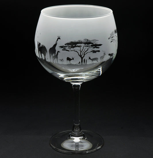 Safari Gin Cocktail Glass - Hand Etched/Engraved Gift