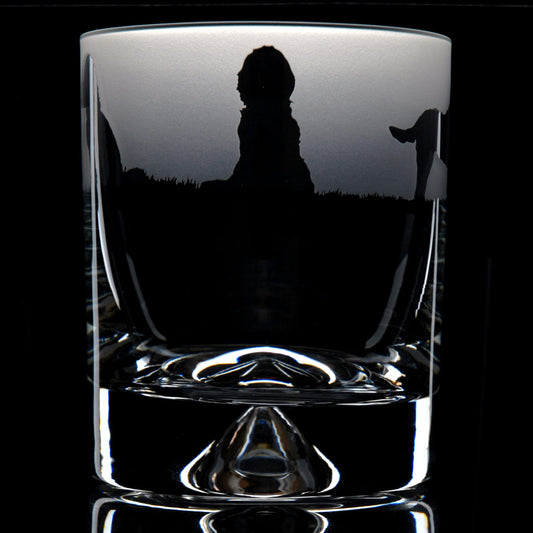 Cockapoo Dog Whiskey Tumbler Glass - Hand Etched/Engraved Gift