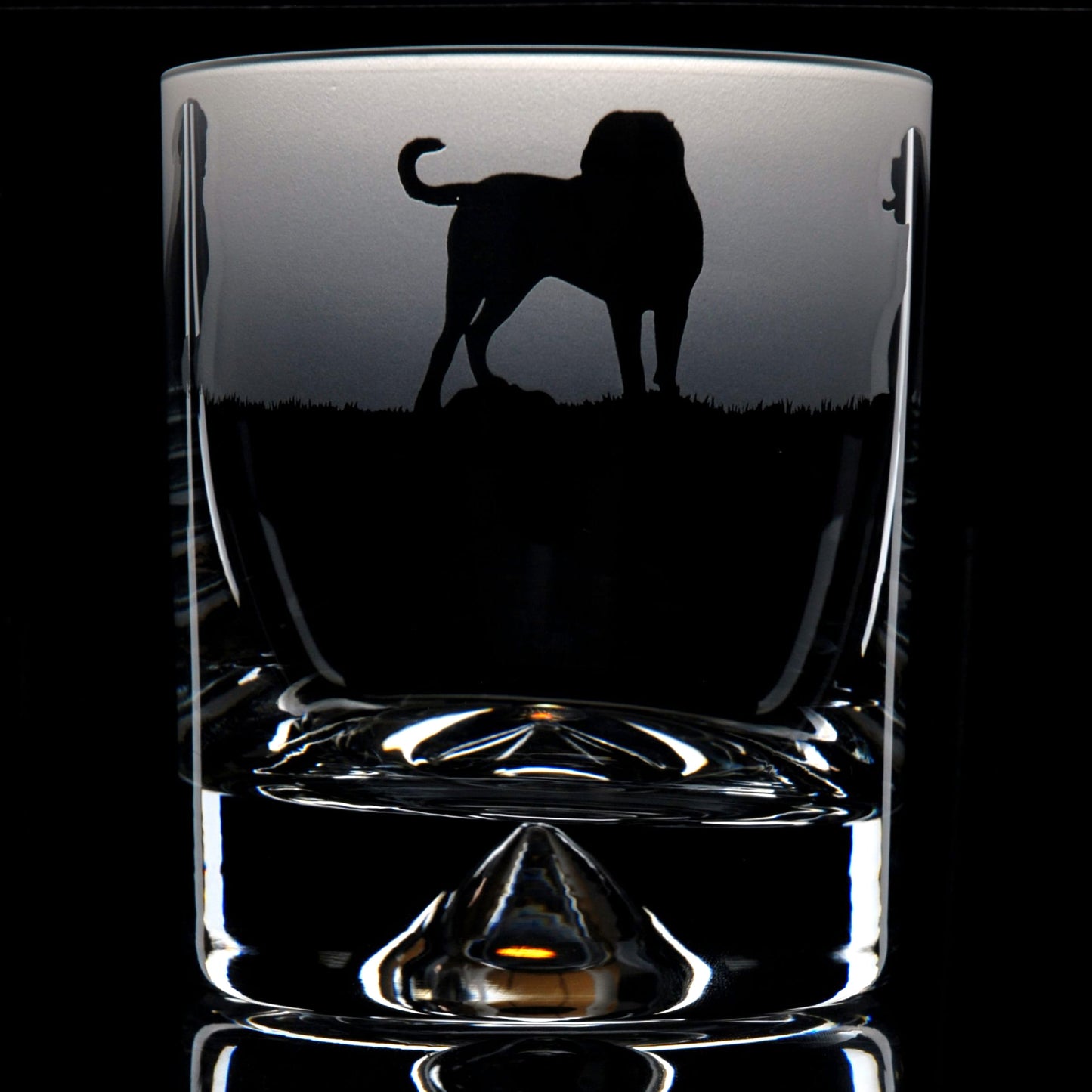 Dogue de Bordeaux Dog Whiskey Tumbler Glass - Hand Etched/Engraved Gift