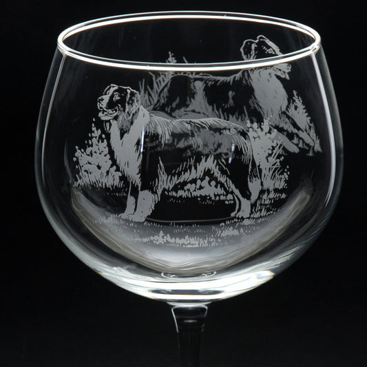 Border Collie Dog Gin Cocktail Glass - Hand Etched/Engraved Gift