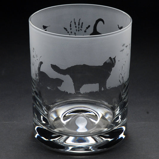 Cats Whiskey Tumbler Glass - Hand Etched/Engraved Gift