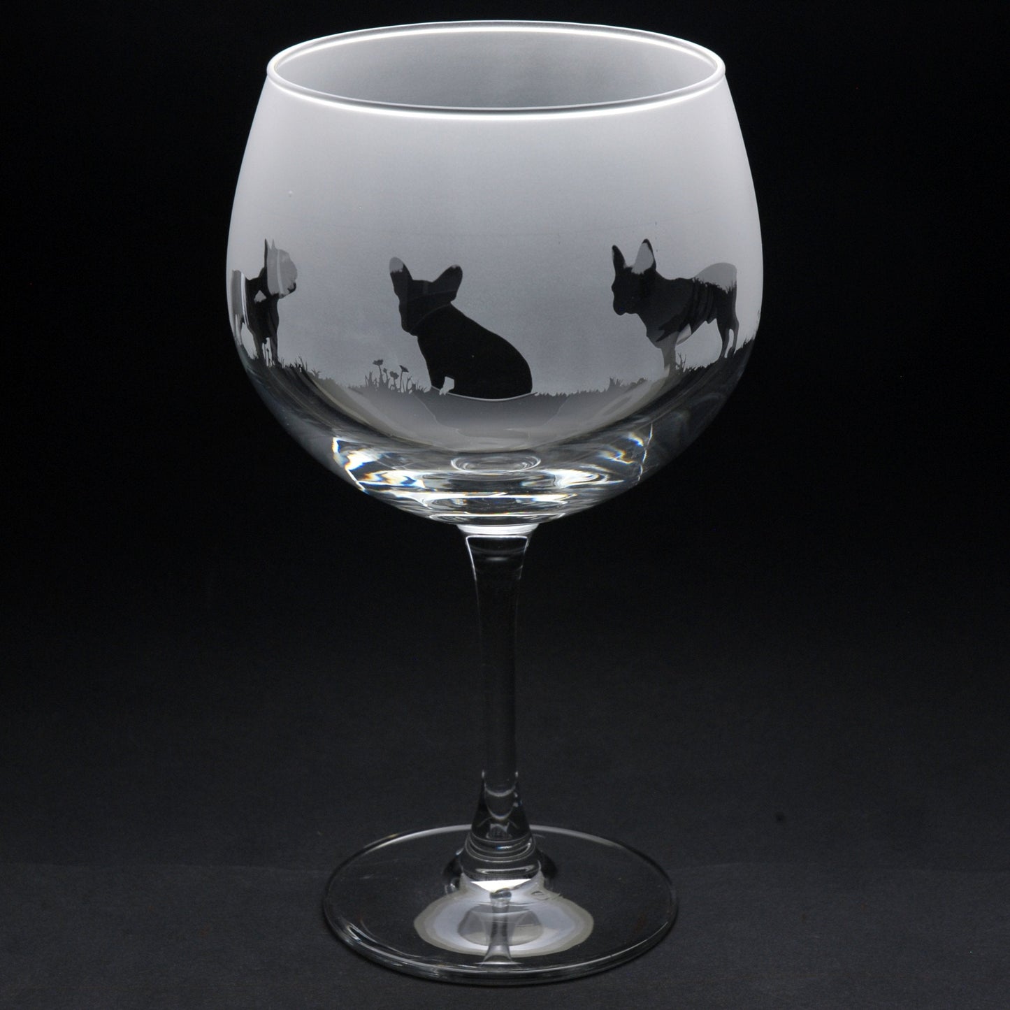 French Bulldog Dog Gin Cocktail Glass - Hand Etched/Engraved Gift