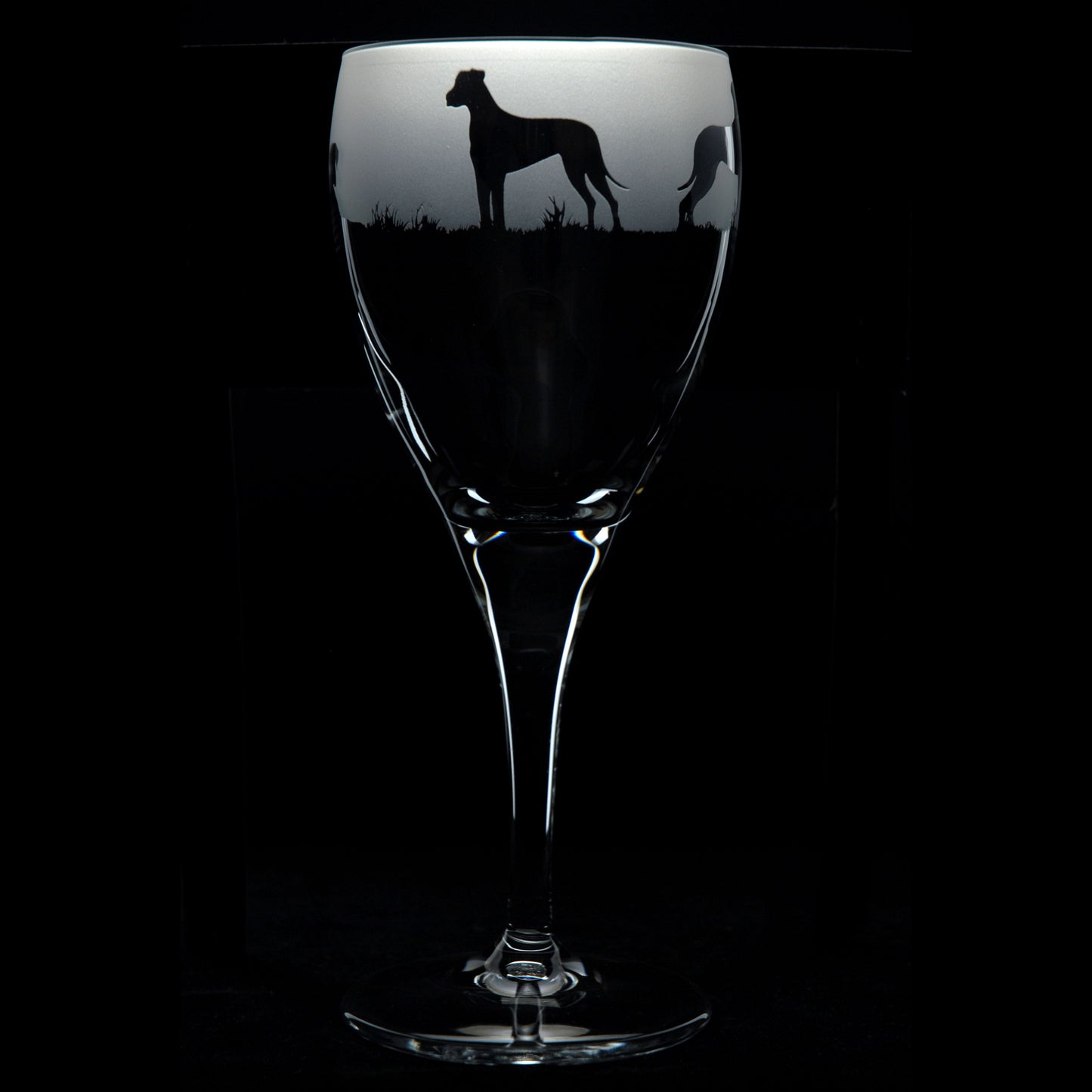 Great Dane Dog Crystal Wine Glass - Hand Etched/Engraved Gift