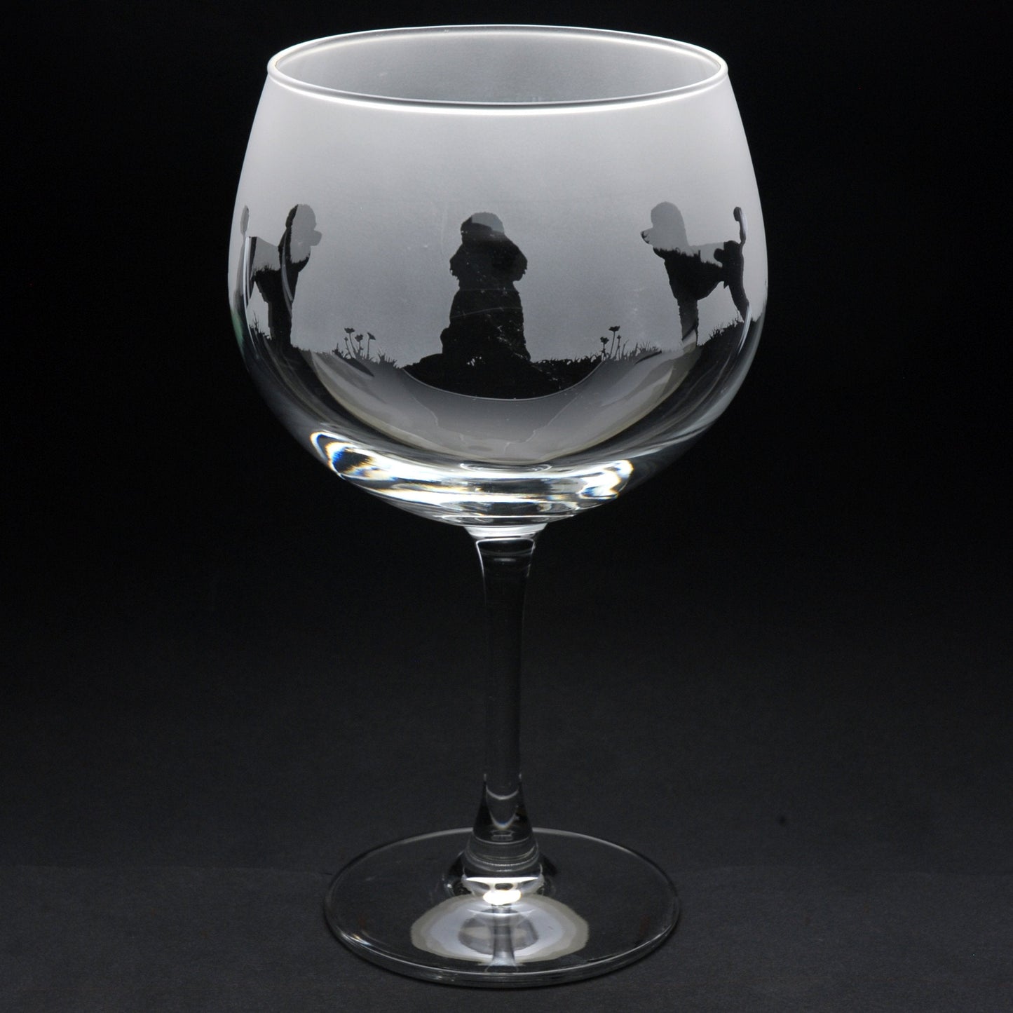 Poodle Dog Gin Cocktail Glass - Hand Etched/Engraved Gift