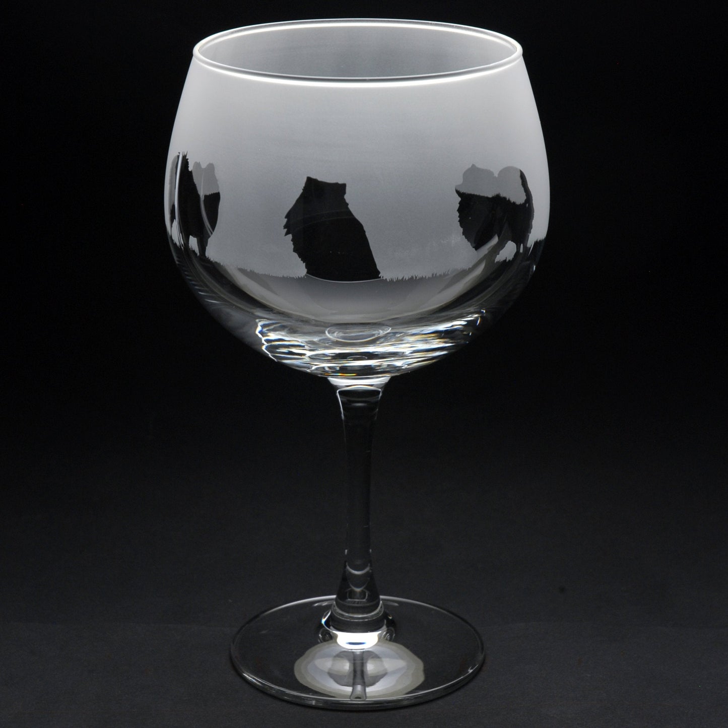 Pomeranian Dog Gin Cocktail Glass - Hand Etched/Engraved Gift