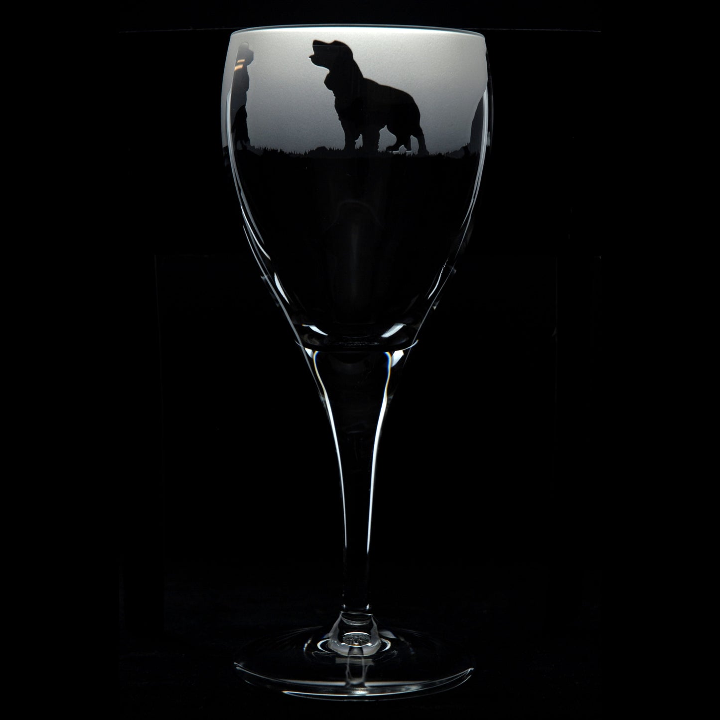 Cocker Spaniel Dog Crystal Wine Glass - Hand Etched/Engraved Gift