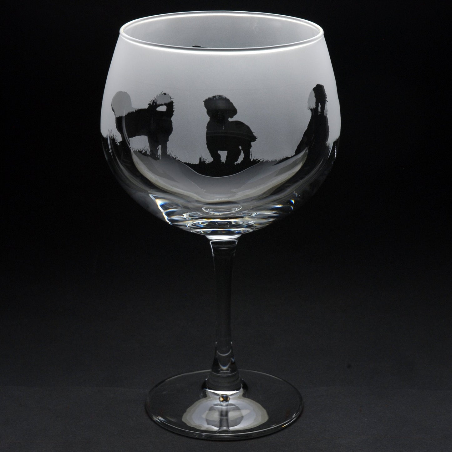 Shih Tzu Dog Gin Cocktail Glass - Hand Etched/Engraved Gift