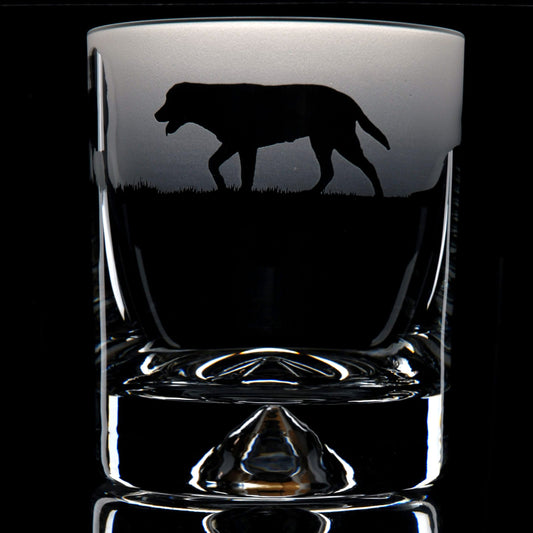 Labrador Dog Whiskey Tumbler Glass - Hand Etched/Engraved Gift