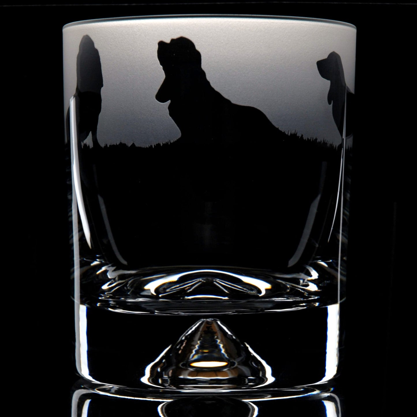 Basset Hound Dog Whiskey Tumbler Glass - Hand Etched/Engraved Gift