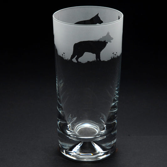 German Shepherd Dog Highball Glass - Hand Etched/Engraved Gift