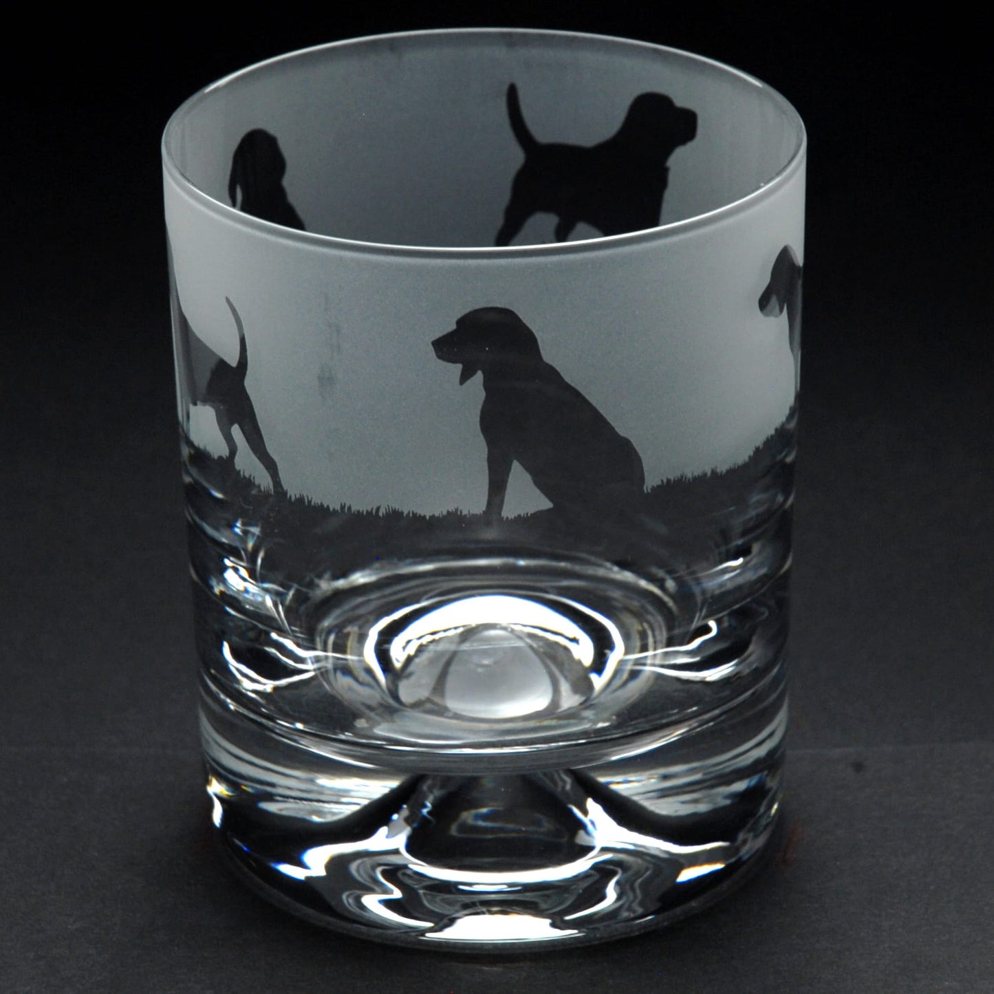 Beagle Dog Whiskey Tumbler Glass - Hand Etched/Engraved Gift