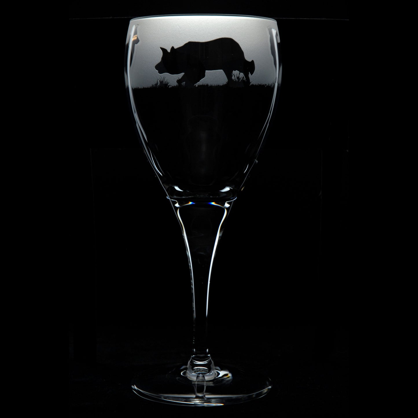 Border Collie Dog Crystal Wine Glass - Hand Etched/Engraved Gift