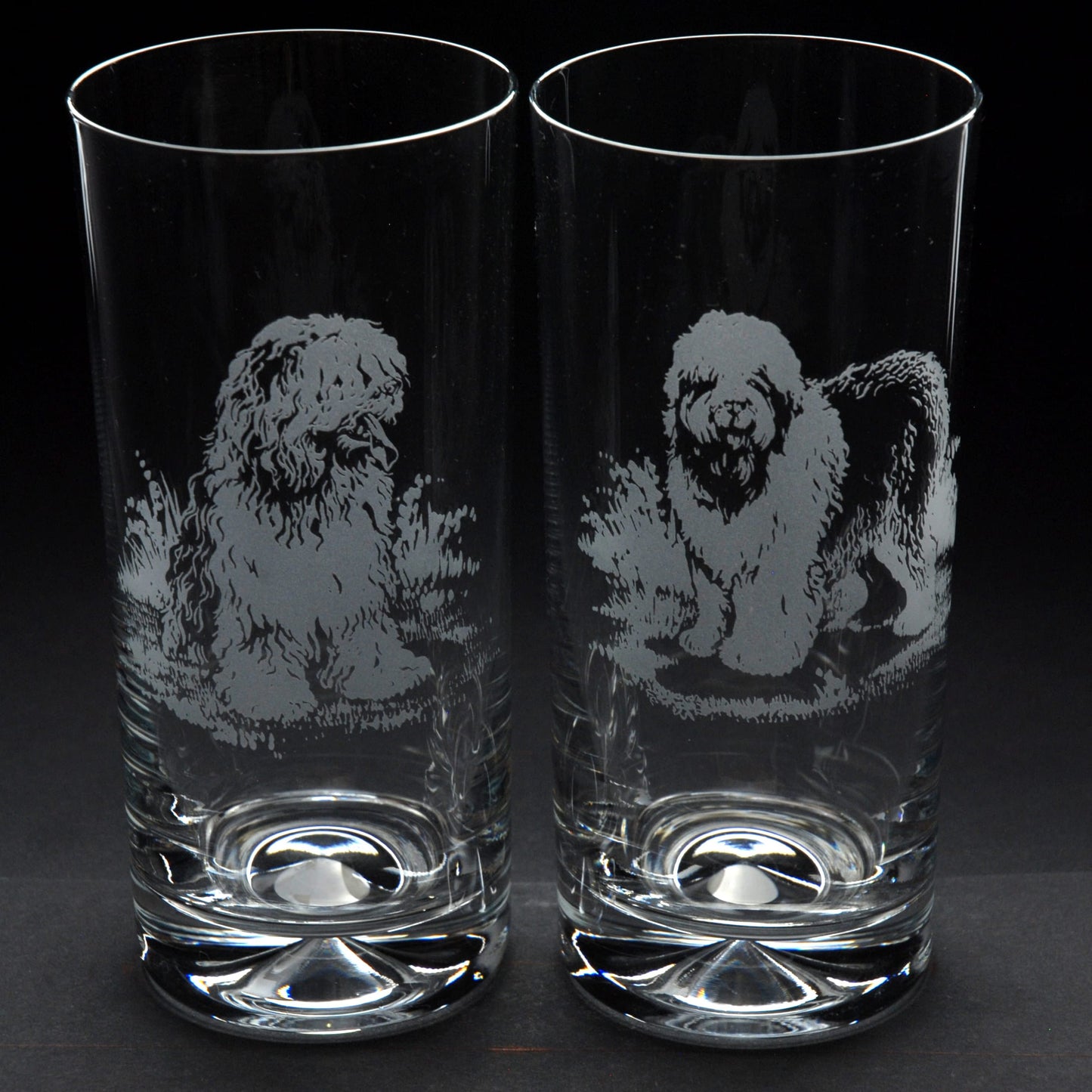 Old English Sheep Dog Dog Highball Glass - Hand Etched/Engraved Gift