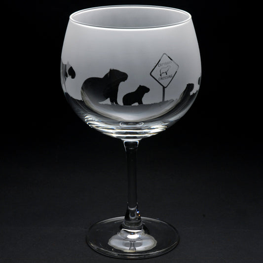 Capybara Gin Cocktail Glass - Hand Etched/Engraved Gift