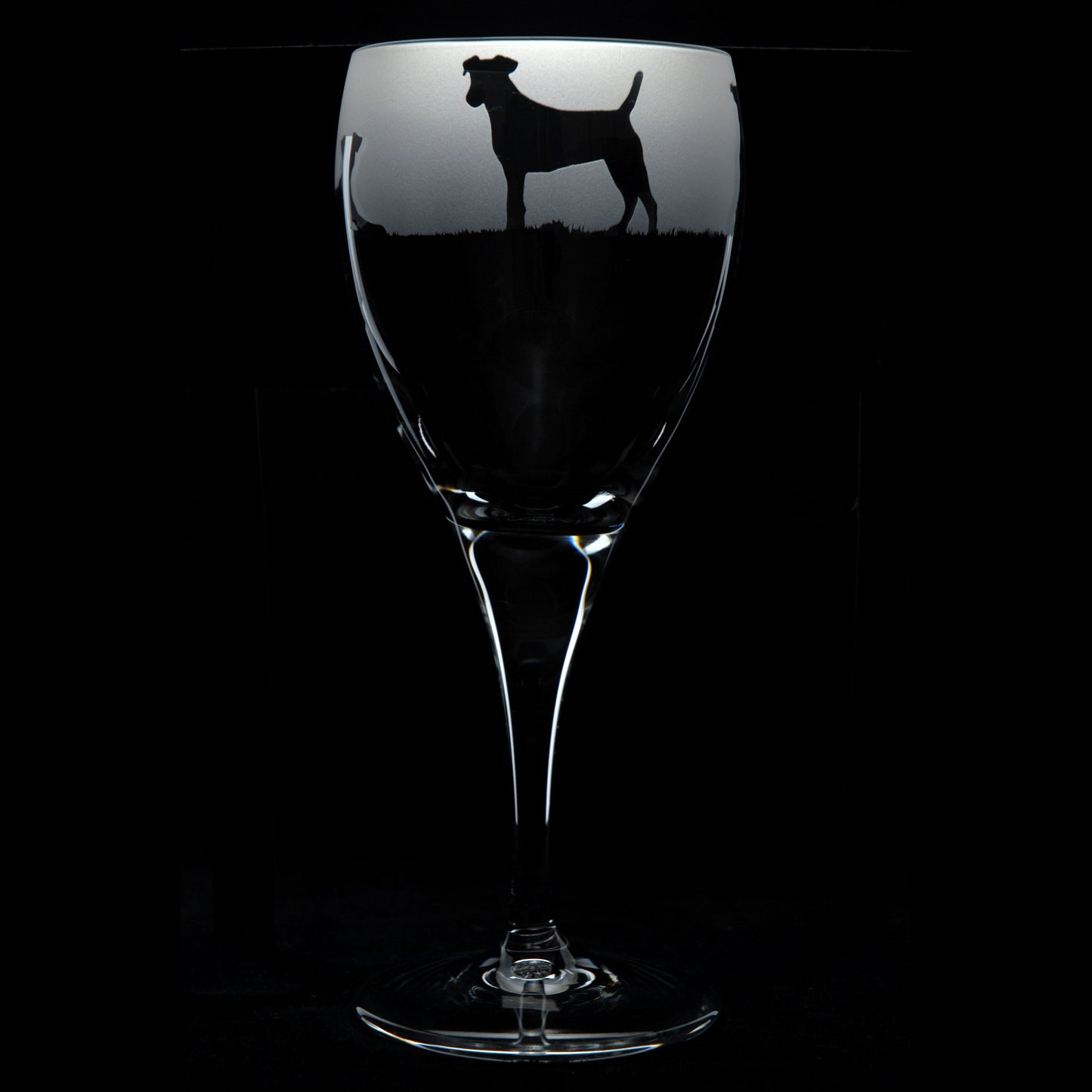 Jack Russell Dog Crystal Wine Glass - Hand Etched/Engraved Gift