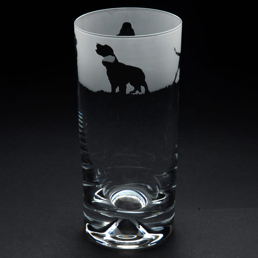 Cocker Spaniel Dog Highball Glass - Hand Etched/Engraved Gift