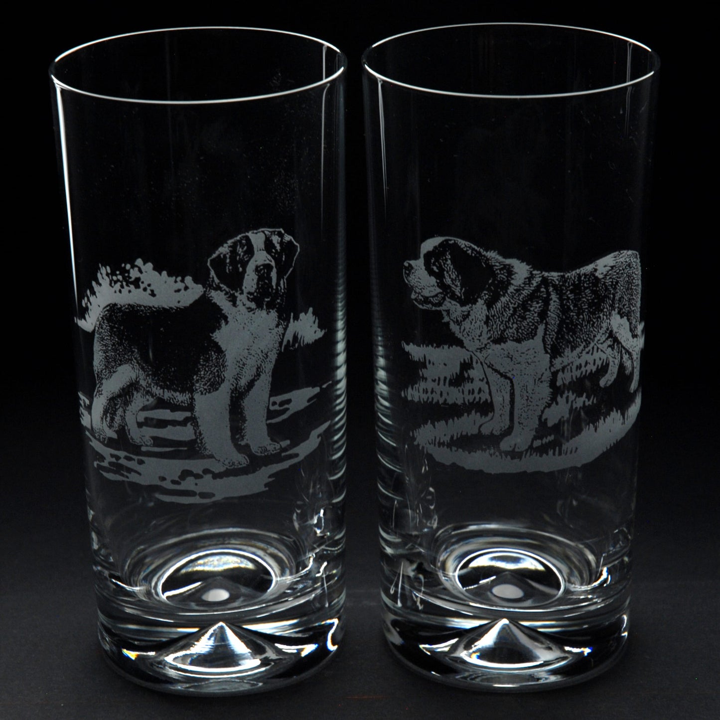 St. Bernard Dog Highball Glass - Hand Etched/Engraved Gift