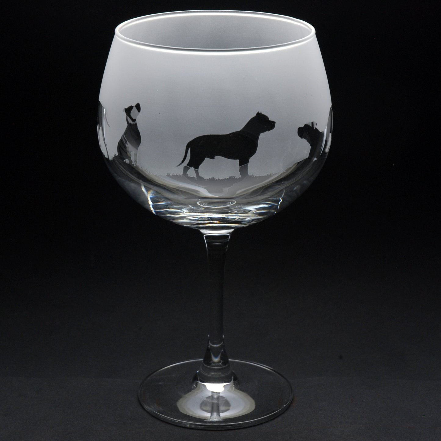 Pitbull Dog Gin Cocktail Glass - Hand Etched/Engraved Gift