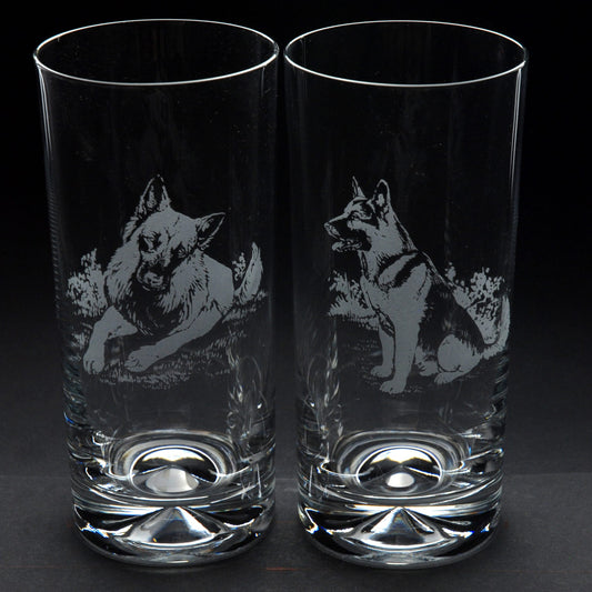 German Shepherd Dog Highball Glass - Hand Etched/Engraved Gift