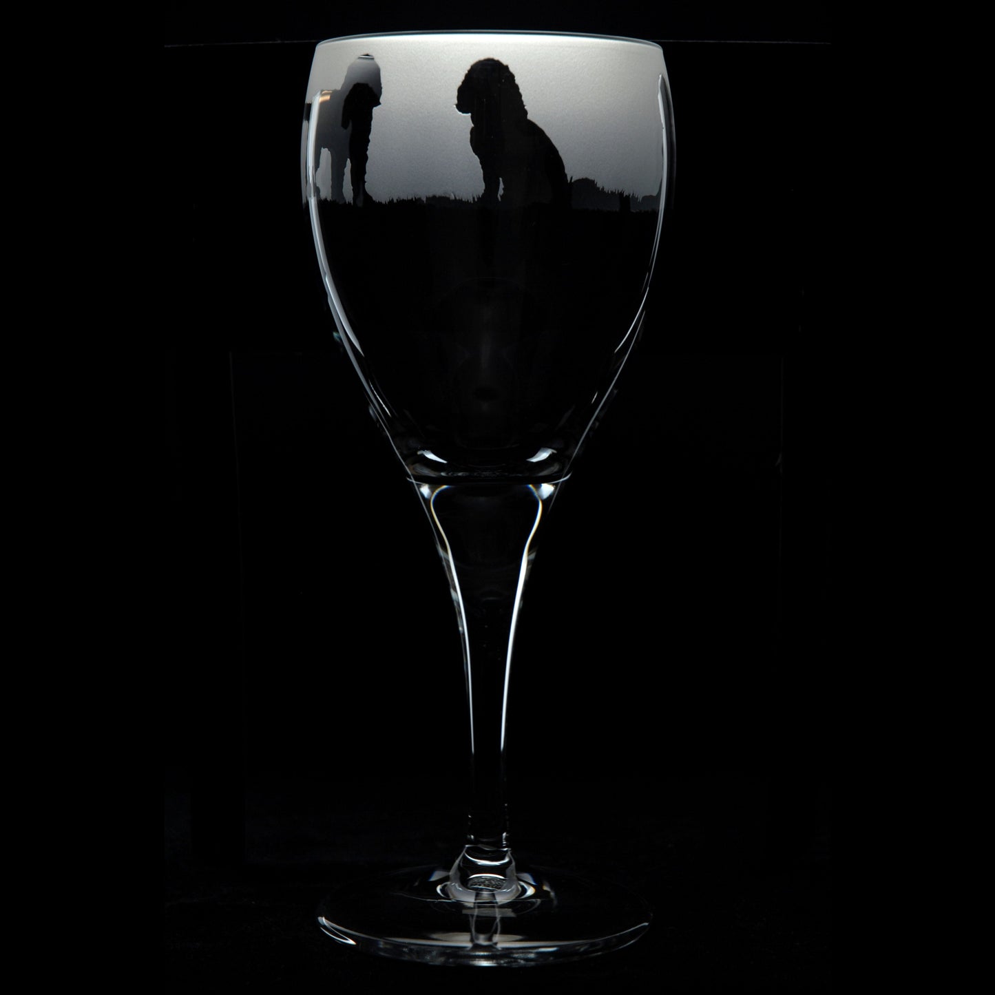 Cockapoo Dog Crystal Wine Glass - Hand Etched/Engraved Gift