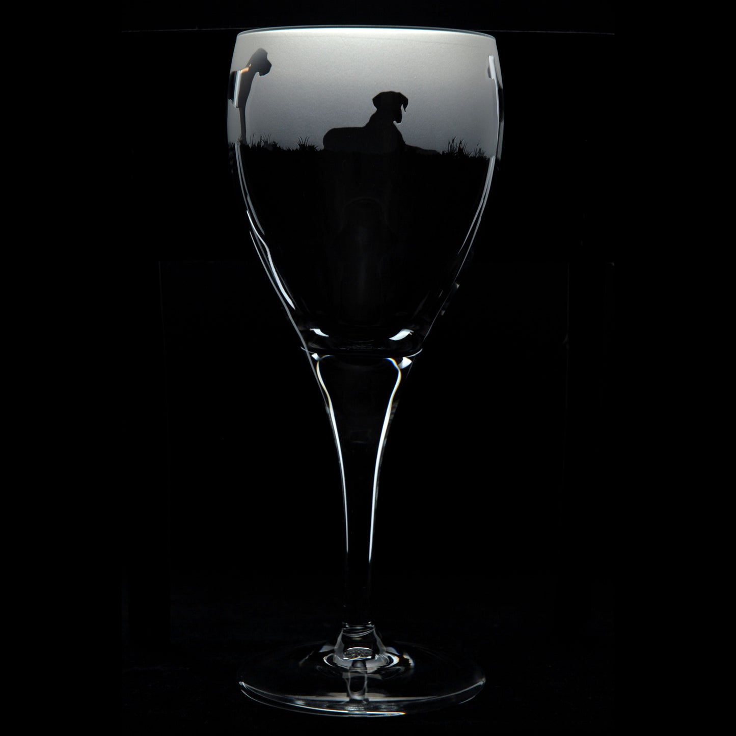 Great Dane Dog Crystal Wine Glass - Hand Etched/Engraved Gift