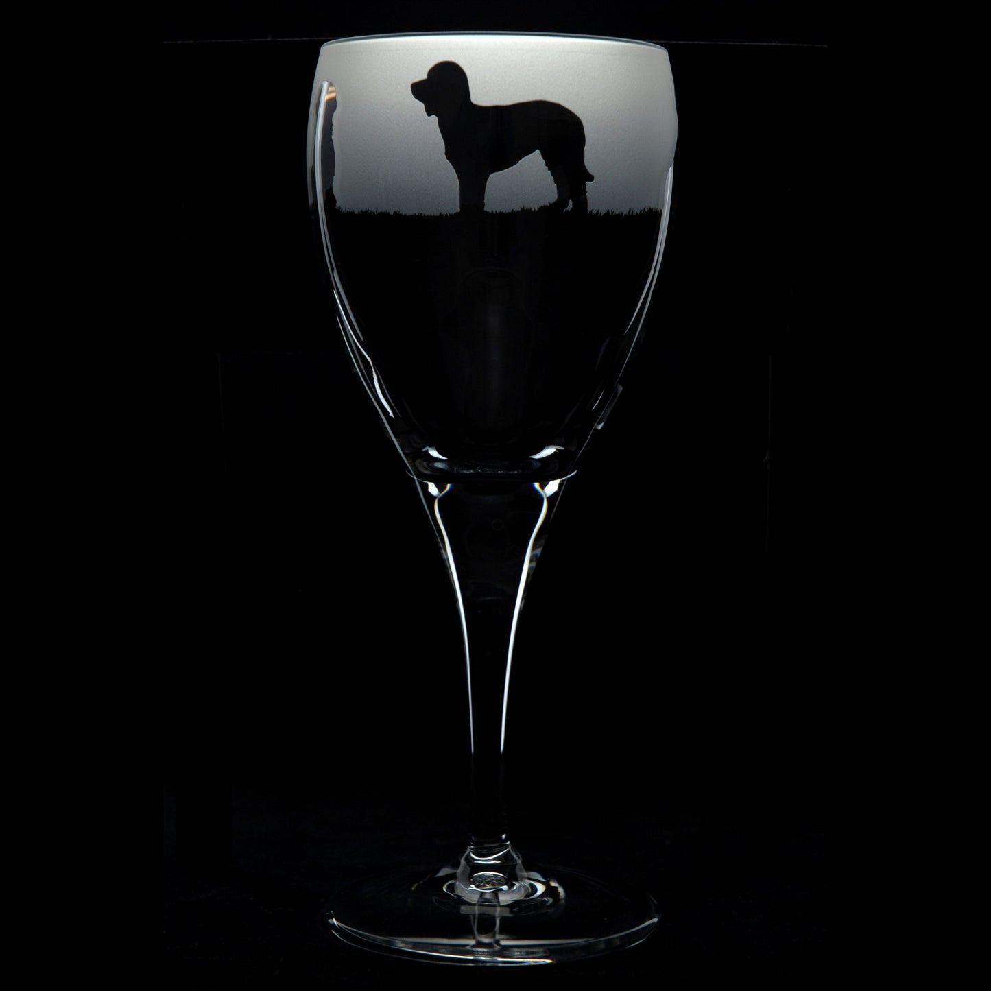 Labradoodle Dog Crystal Wine Glass - Hand Etched/Engraved Gift