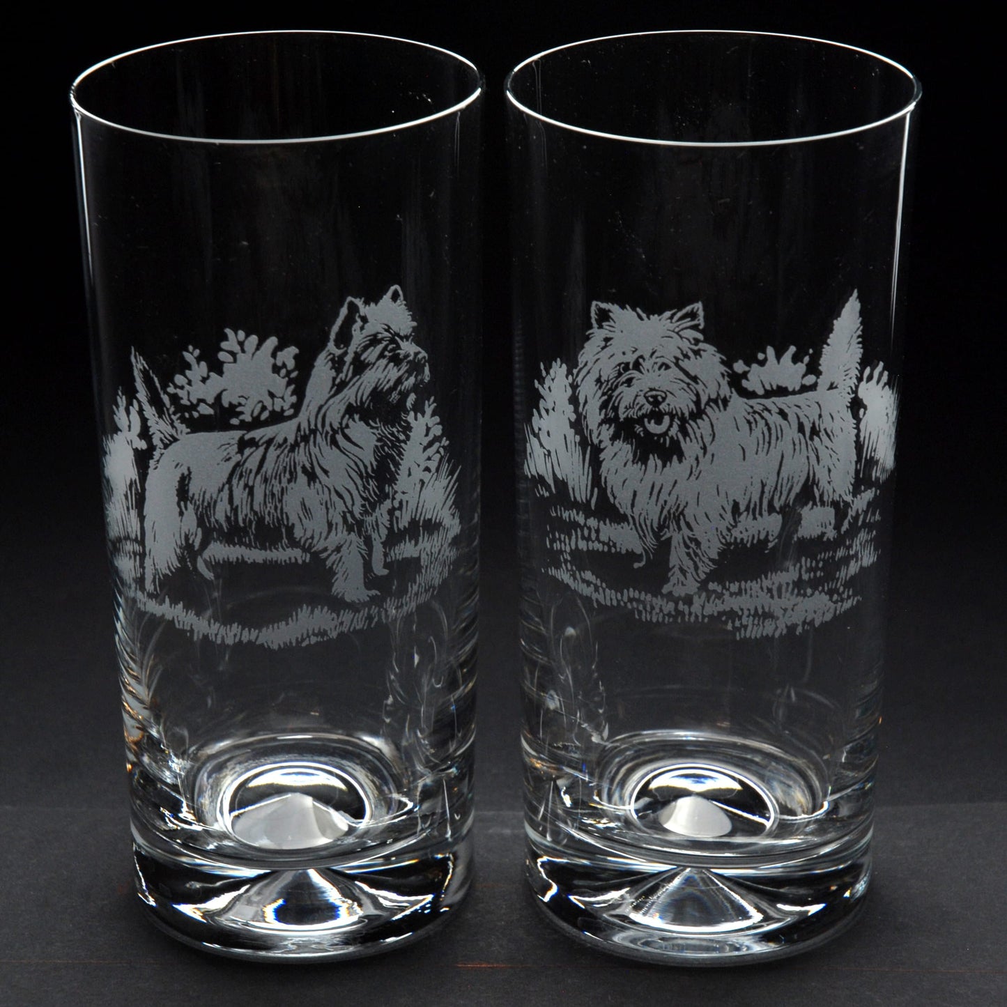 Cairn Terrier Dog Highball Glass - Hand Etched/Engraved Gift