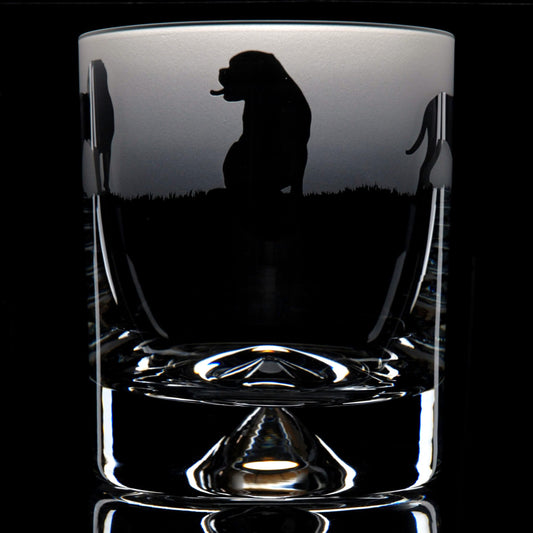 Dogue de Bordeaux Dog Whiskey Tumbler Glass - Hand Etched/Engraved Gift
