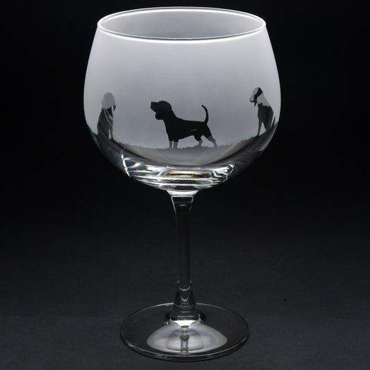 Beagle Dog Gin Cocktail Glass - Hand Etched/Engraved Gift