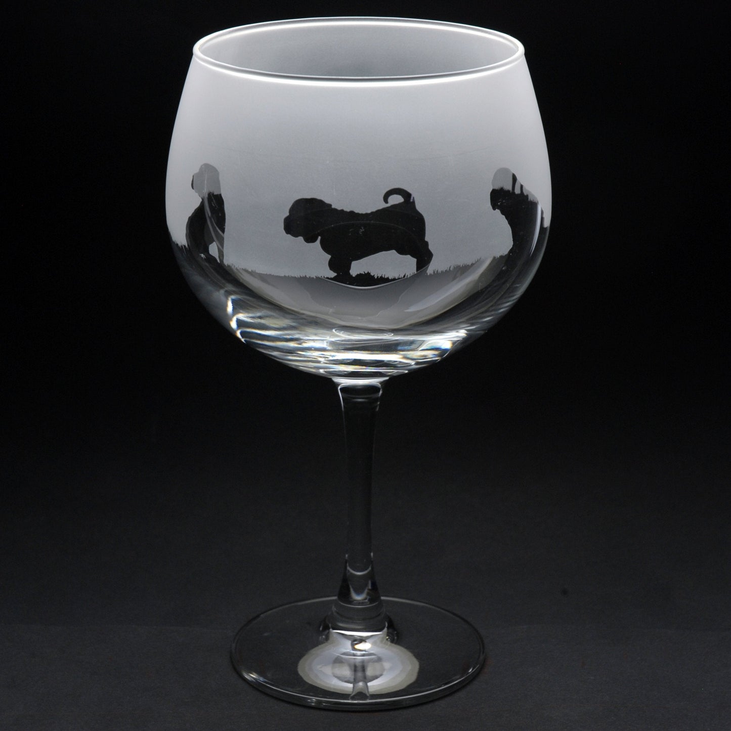 Shar Pei Dog Gin Cocktail Glass - Hand Etched/Engraved Gift