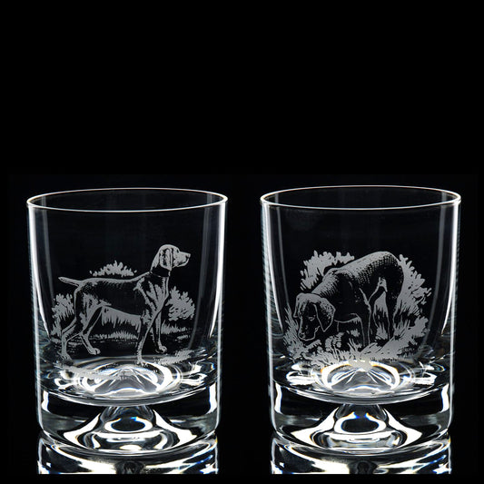 Weimaraner Dog Whiskey Tumbler Glass - Hand Etched/Engraved Gift