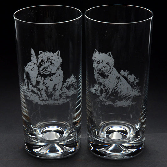 Westie Dog Highball Glass - Hand Etched/Engraved Gift