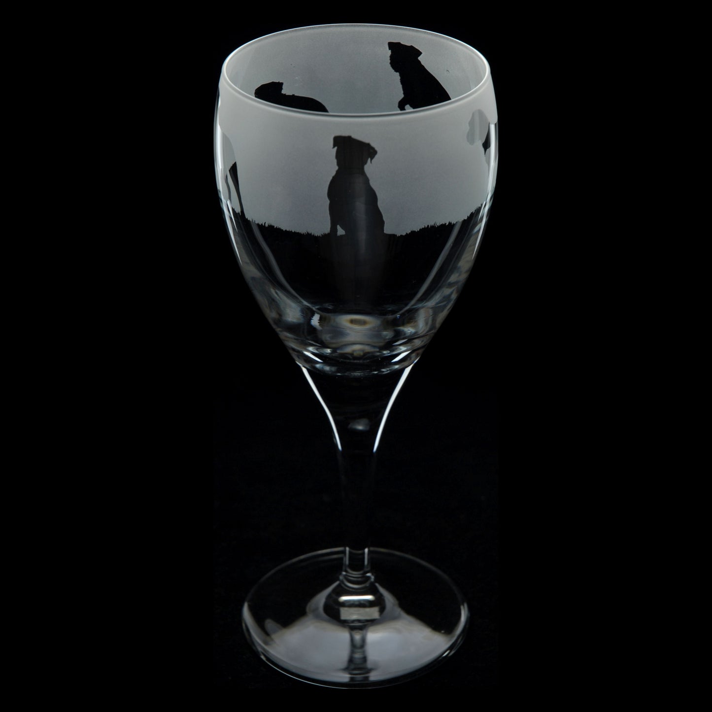 Border Terrier Dog Crystal Wine Glass - Hand Etched/Engraved Gift