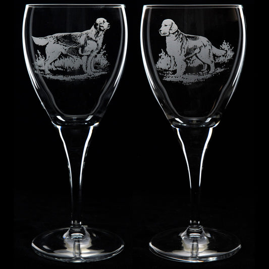 Golden Retriever Dog Crystal Wine Glass - Hand Etched/Engraved Gift
