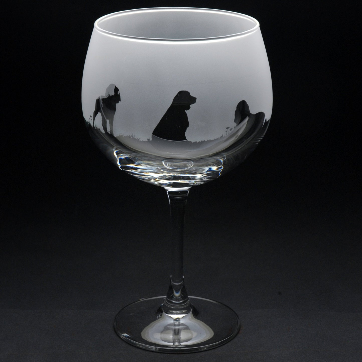 Springer Spaniel Dog Gin Cocktail Glass - Hand Etched/Engraved Gift