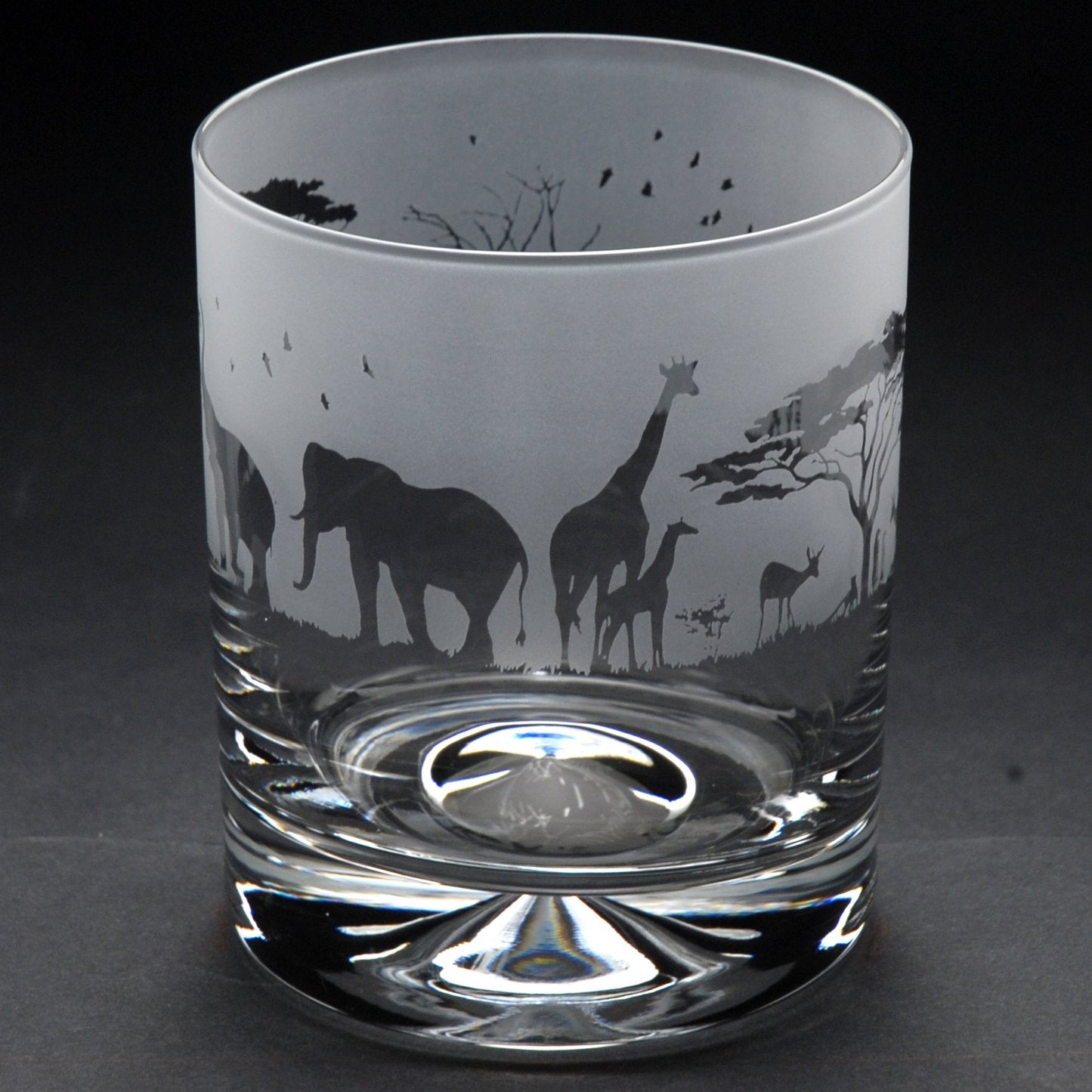 Safari Whiskey Tumbler Glass - Hand Etched/Engraved Gift