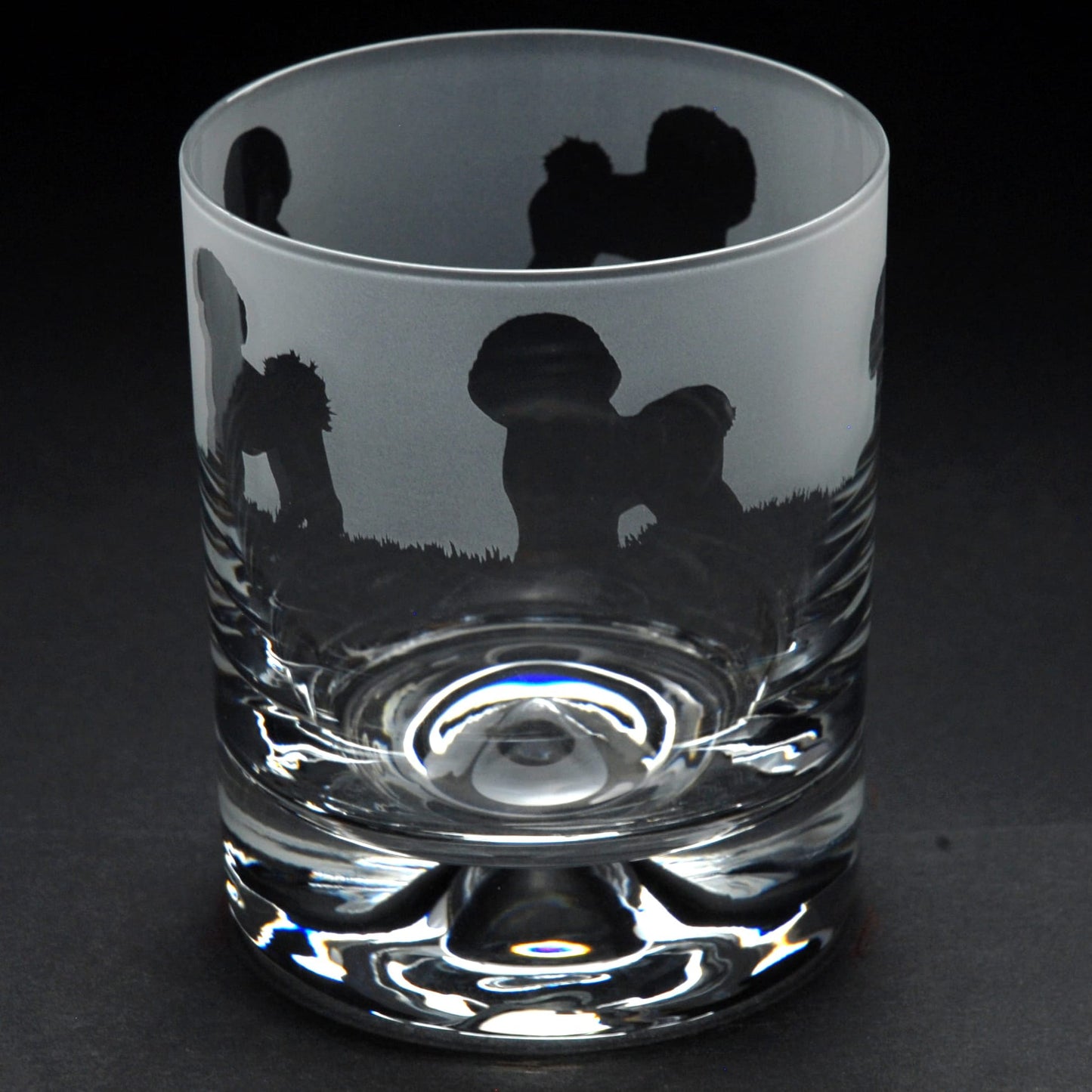 Bichon Frise Dog Whiskey Tumbler Glass - Hand Etched/Engraved Gift