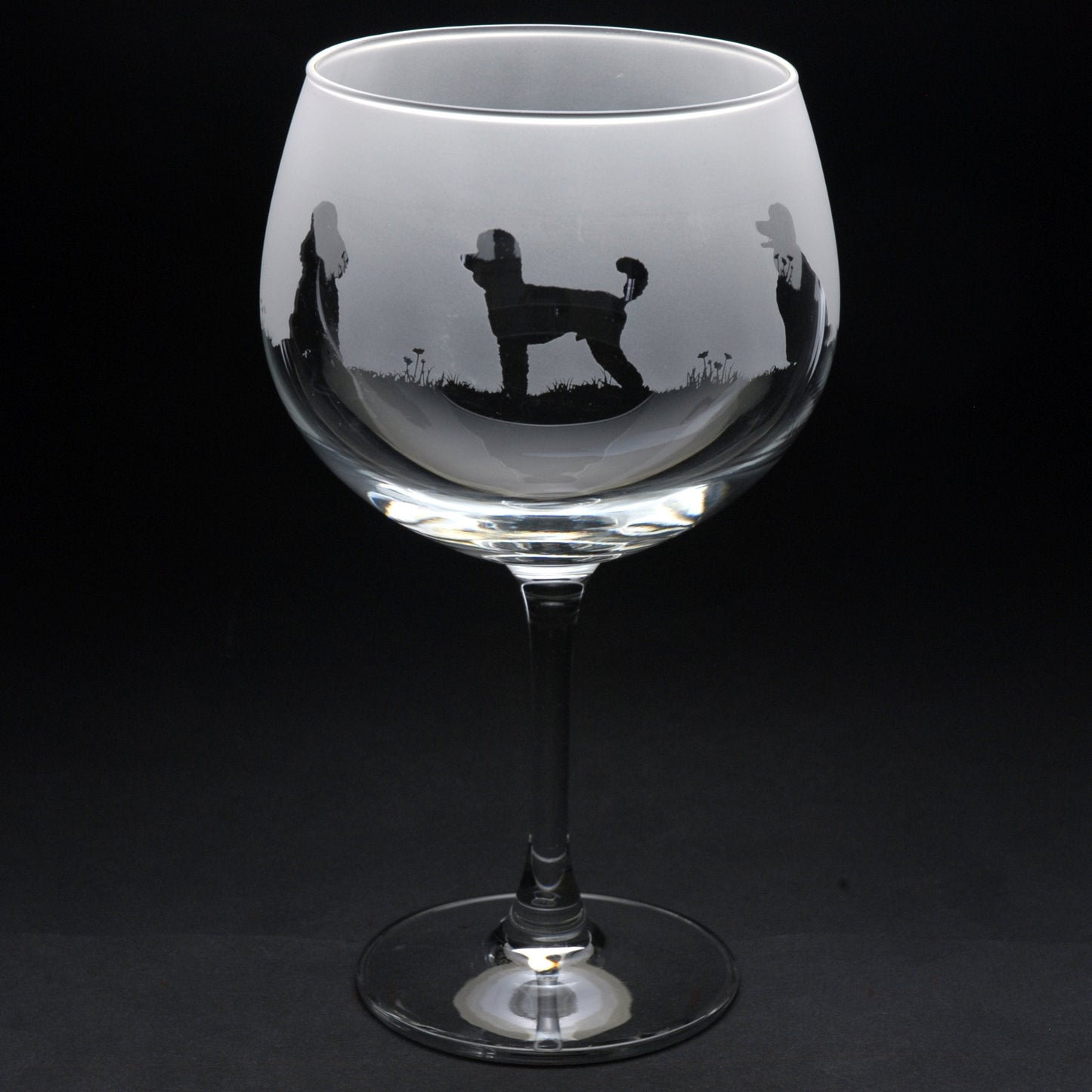 Poodle Dog Gin Cocktail Glass - Hand Etched/Engraved Gift