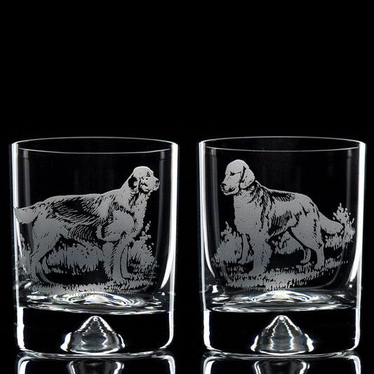 Golden Retriever Dog Whiskey Tumbler Glass - Hand Etched/Engraved Gift
