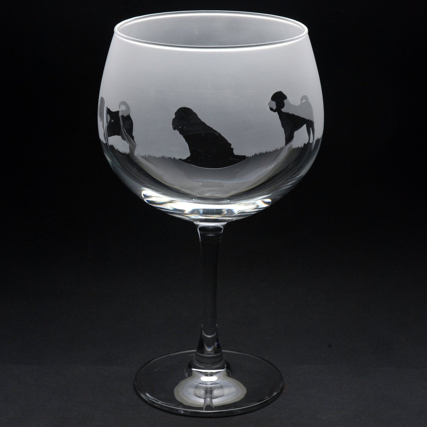 Shar Pei Dog Gin Cocktail Glass - Hand Etched/Engraved Gift