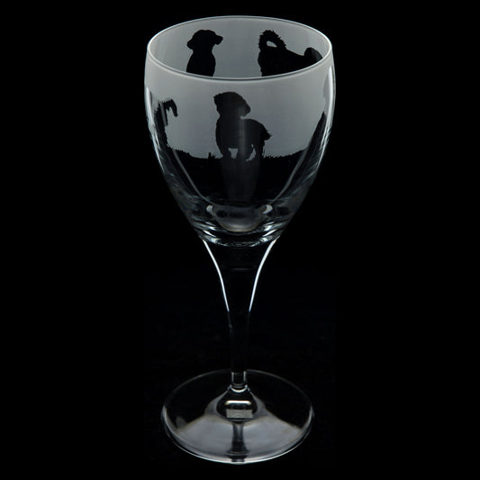 Shih Tzu Dog Crystal Wine Glass - Hand Etched/Engraved Gift