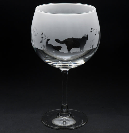 Cats Gin Cocktail Glass - Hand Etched/Engraved Gift