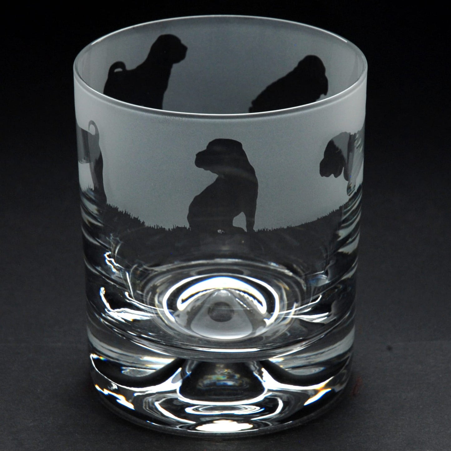 Shar Pei Dog Whiskey Tumbler Glass - Hand Etched/Engraved Gift