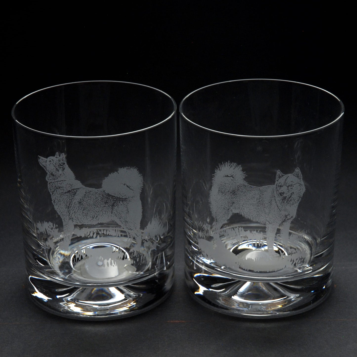 Finnish Spitz Dog Whiskey Tumbler Glass - Hand Etched/Engraved Gift