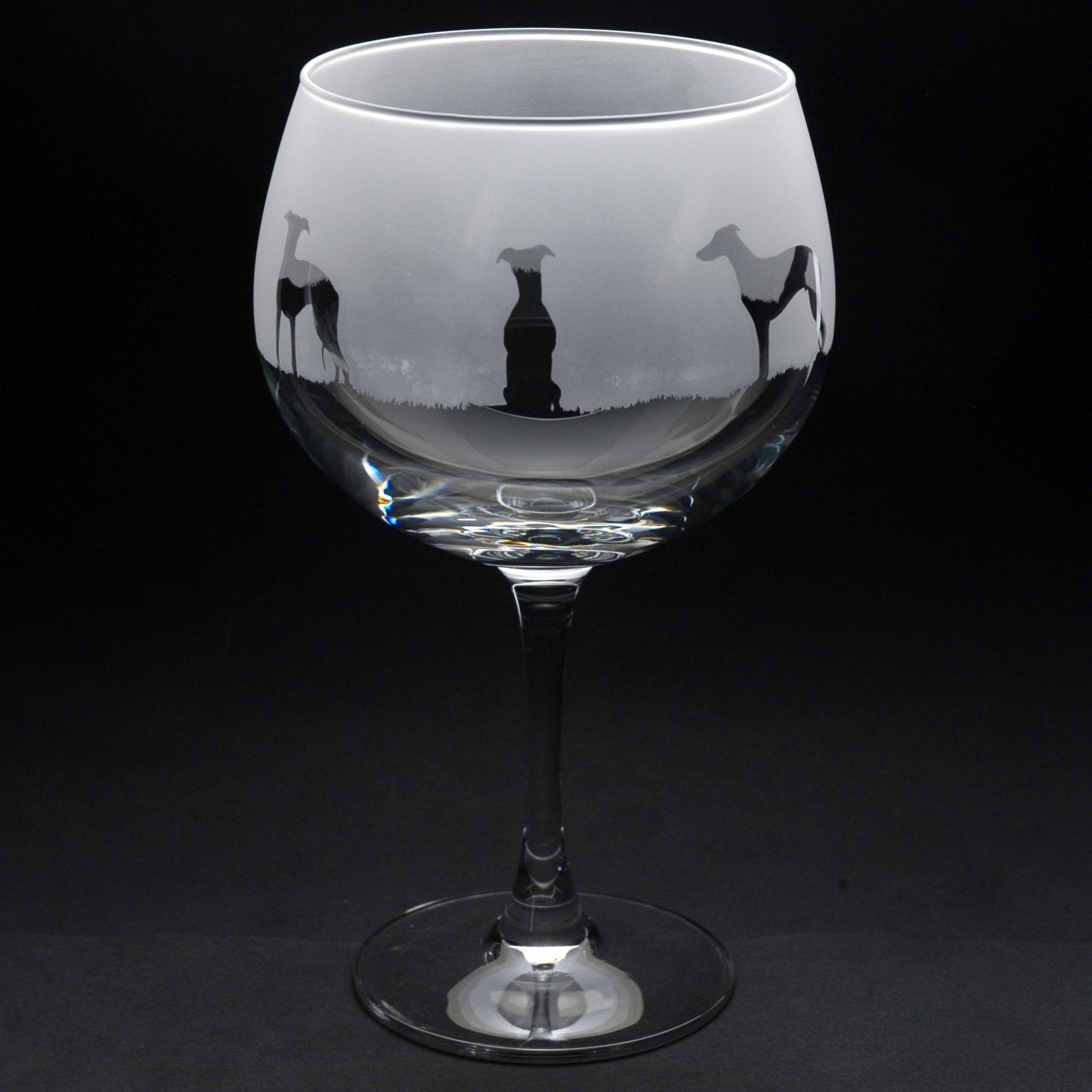 Whippet Dog Gin Cocktail Glass - Hand Etched/Engraved Gift