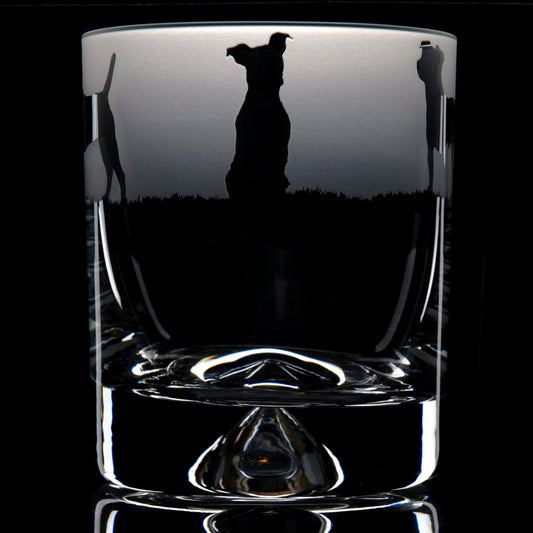 Jack Russell Dog Whiskey Tumbler Glass - Hand Etched/Engraved Gift