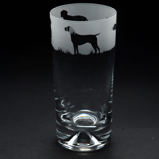 Pointer Dog Highball Glass - Hand Etched/Engraved Gift