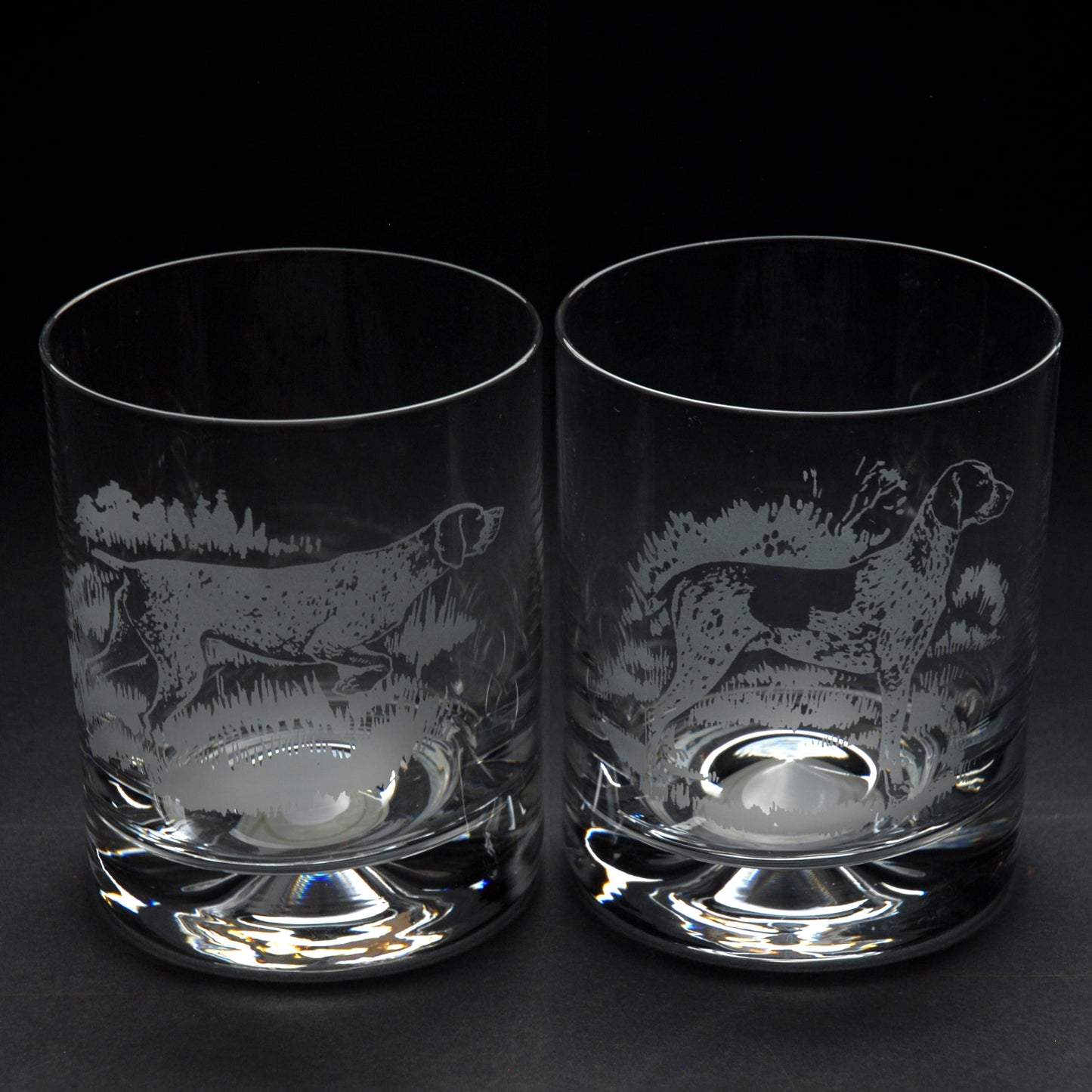 German Pointer Dog Whiskey Tumbler Glass - Hand Etched/Engraved Gift