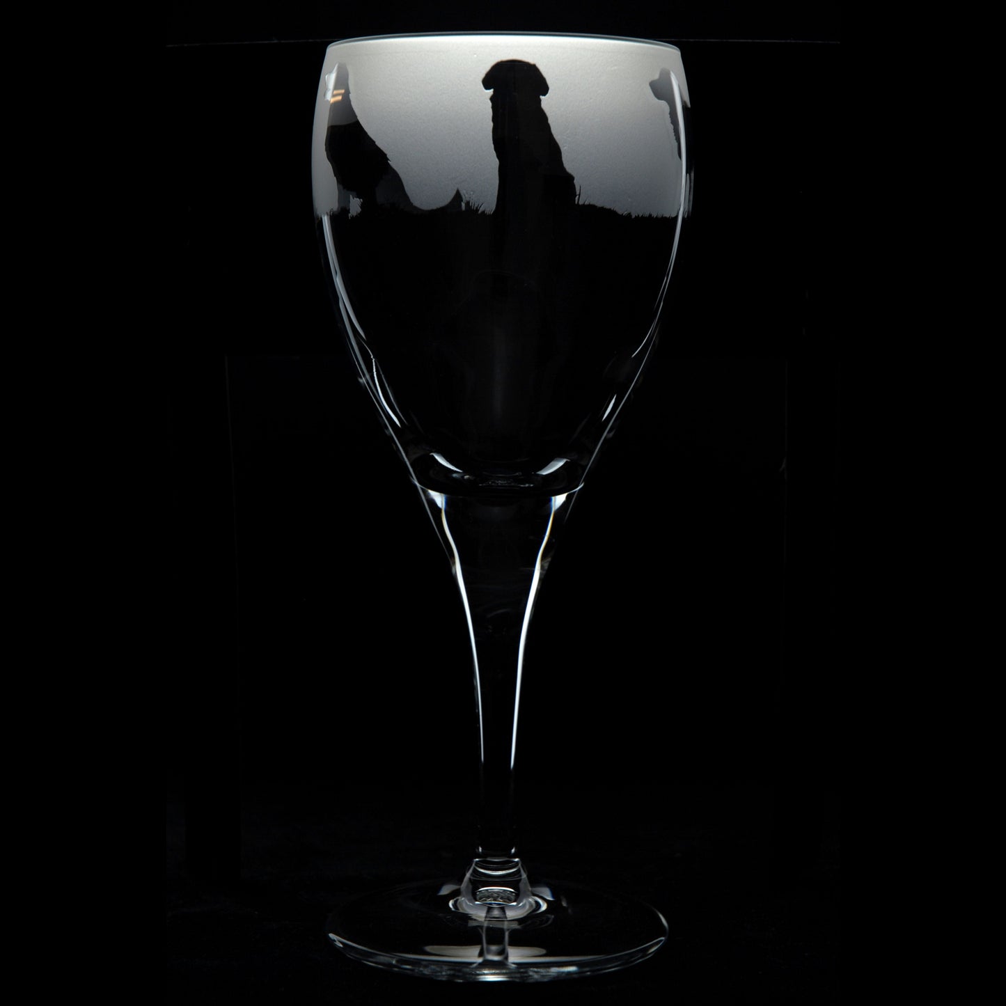 Golden Retriever Dog Crystal Wine Glass - Hand Etched/Engraved Gift